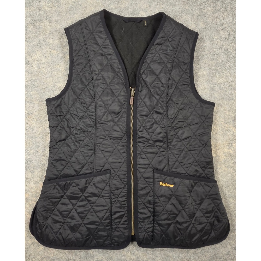 Barbour Betty Liner Quilted Fleece Lined Vest Black LLI0003 USA 8 UK 12